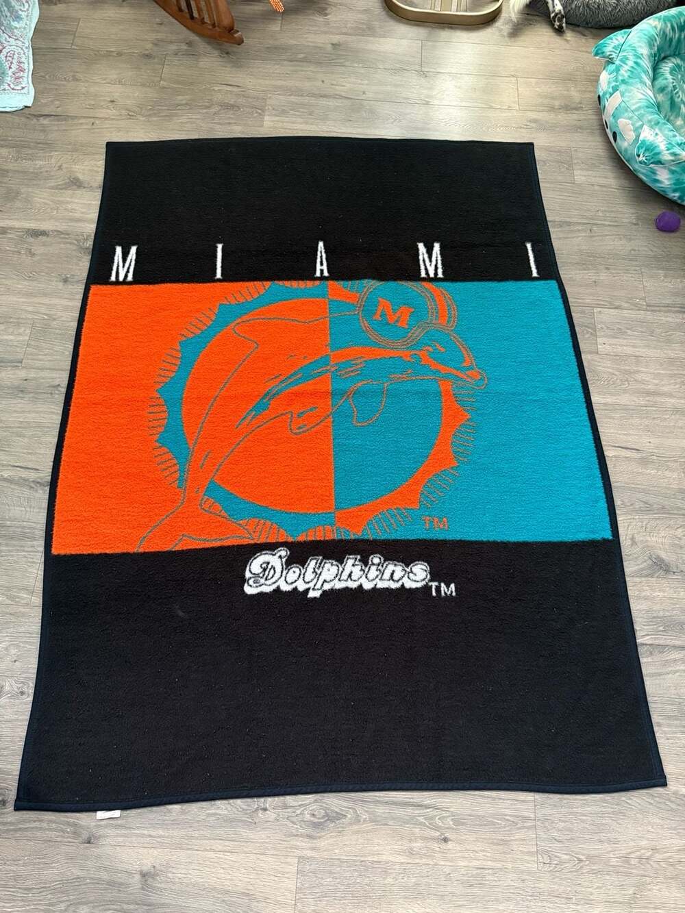 Biederlack Miami Dolphins NFL Stadium Blanket Throw 58 x 50